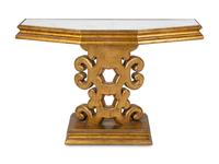 A Modernist Giltwood Mirror-Top Console Table — CIRCA 1970S