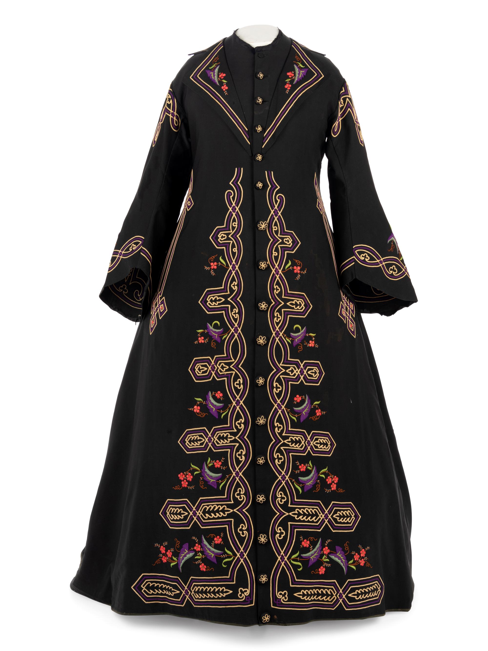 Embroidered Wool Dressing Gown, 1860s