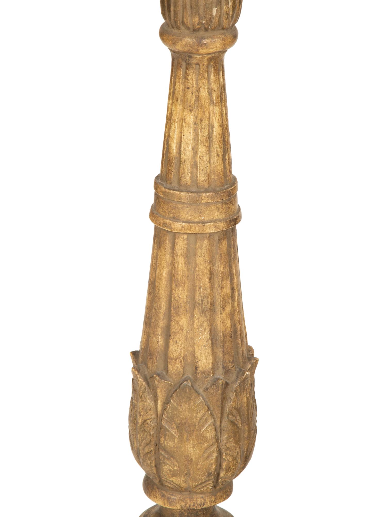 A Pair of Italian Gilt Decorated Plaster Pedestals