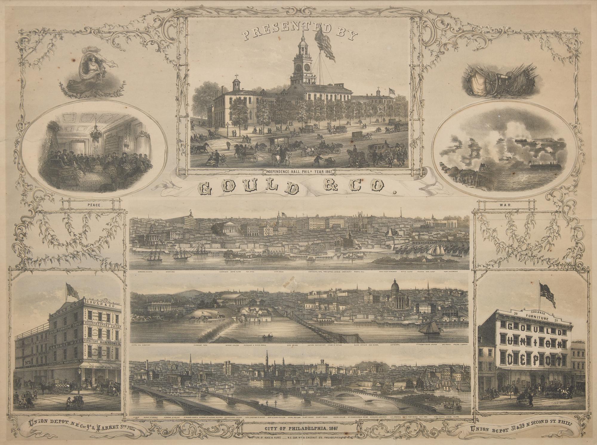 [Philadelphia] Presented by Gould & Co. City of Philadelphia, 1867