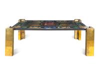 A Faux Scagliola and Lacquered Brass Dining Table