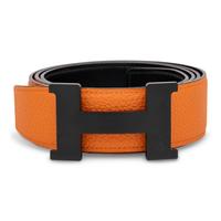 Hermès, Constance Belt in Reversible Orange/Black Leather