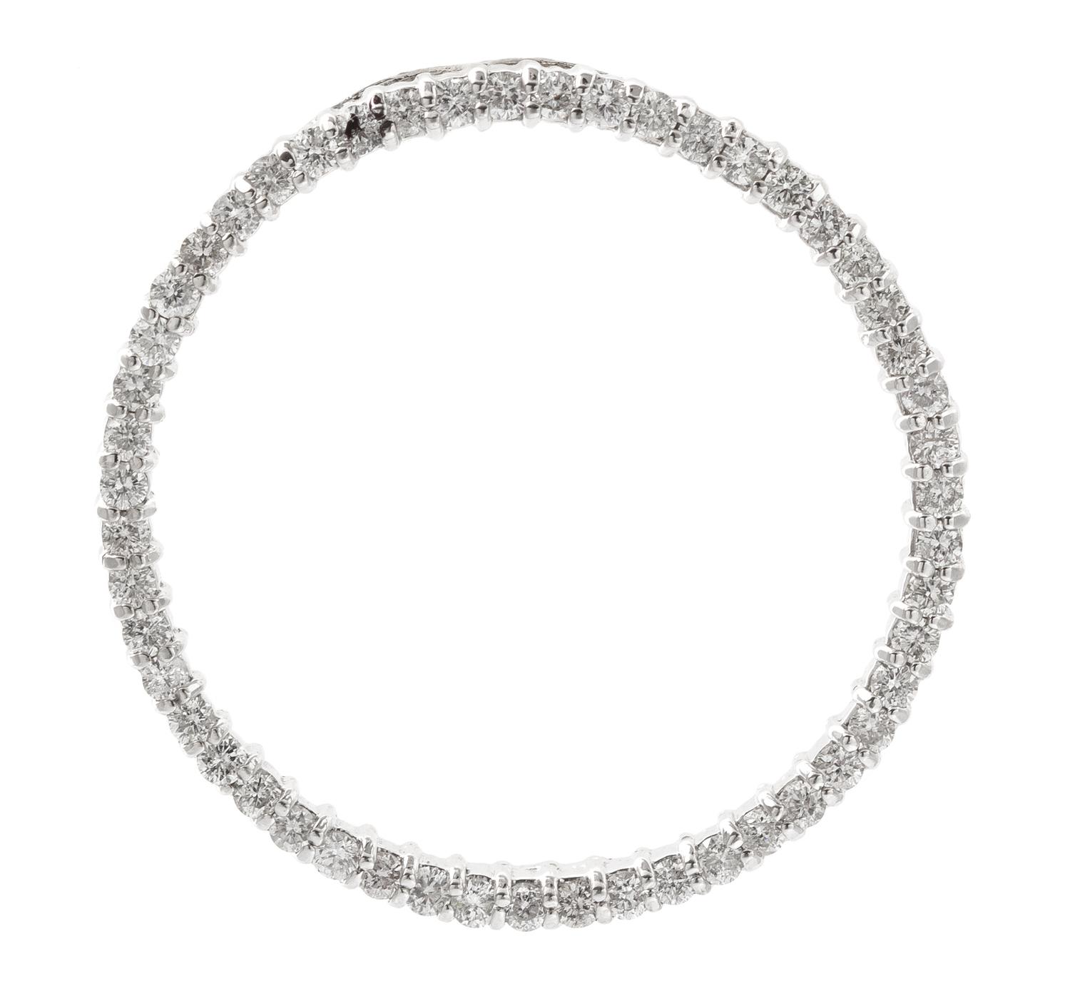 A 14 Karat White Gold and Diamond Circle Pendant, 3.20 dwts.