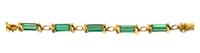 An 18 Karat Yellow Gold and Green Tourmaline Bracelet, 13.50 dwts.