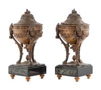 A Pair of French Cast Metal Cassolettes