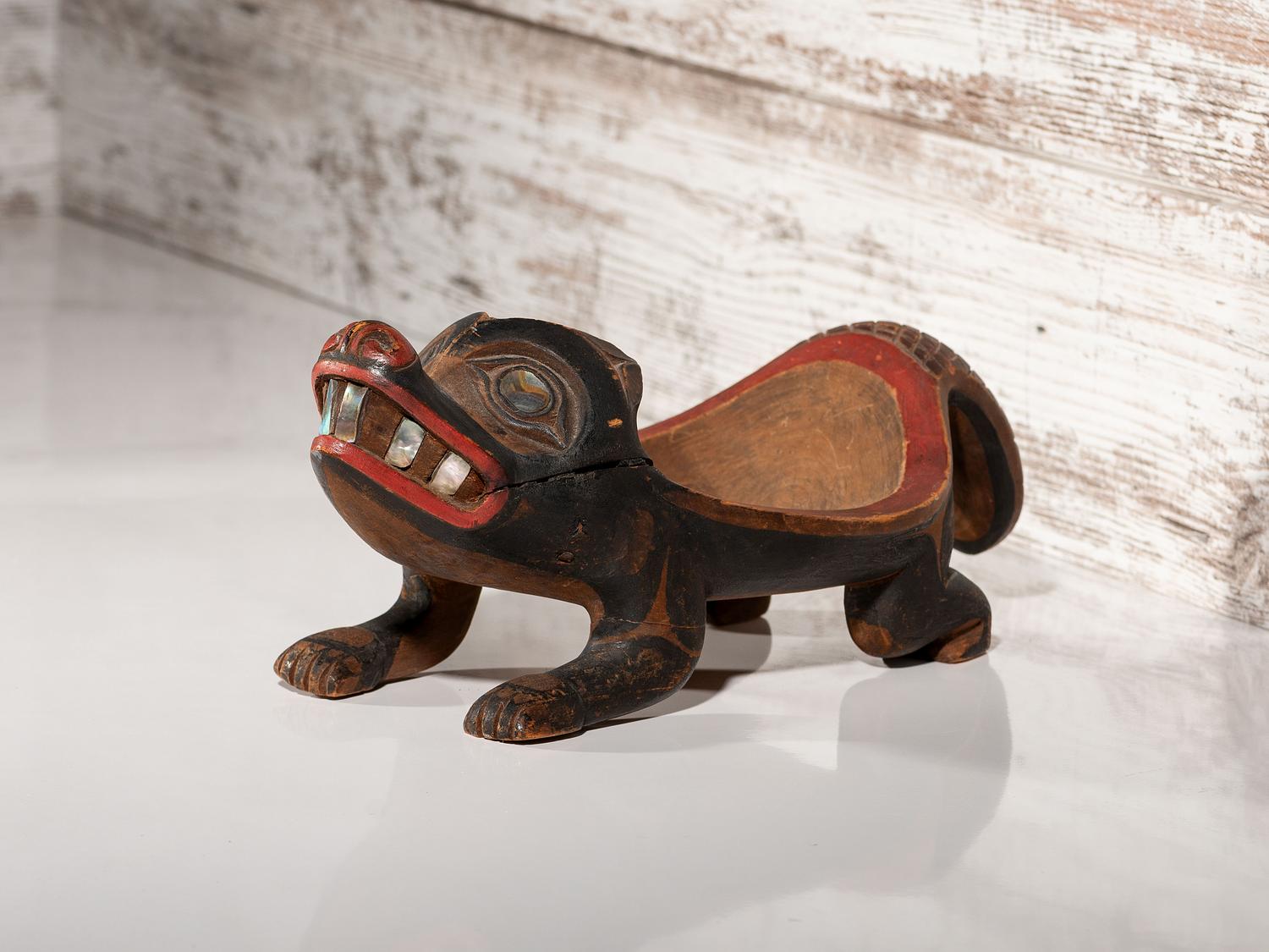 Northwest Coast Carved Beaver Bowl
