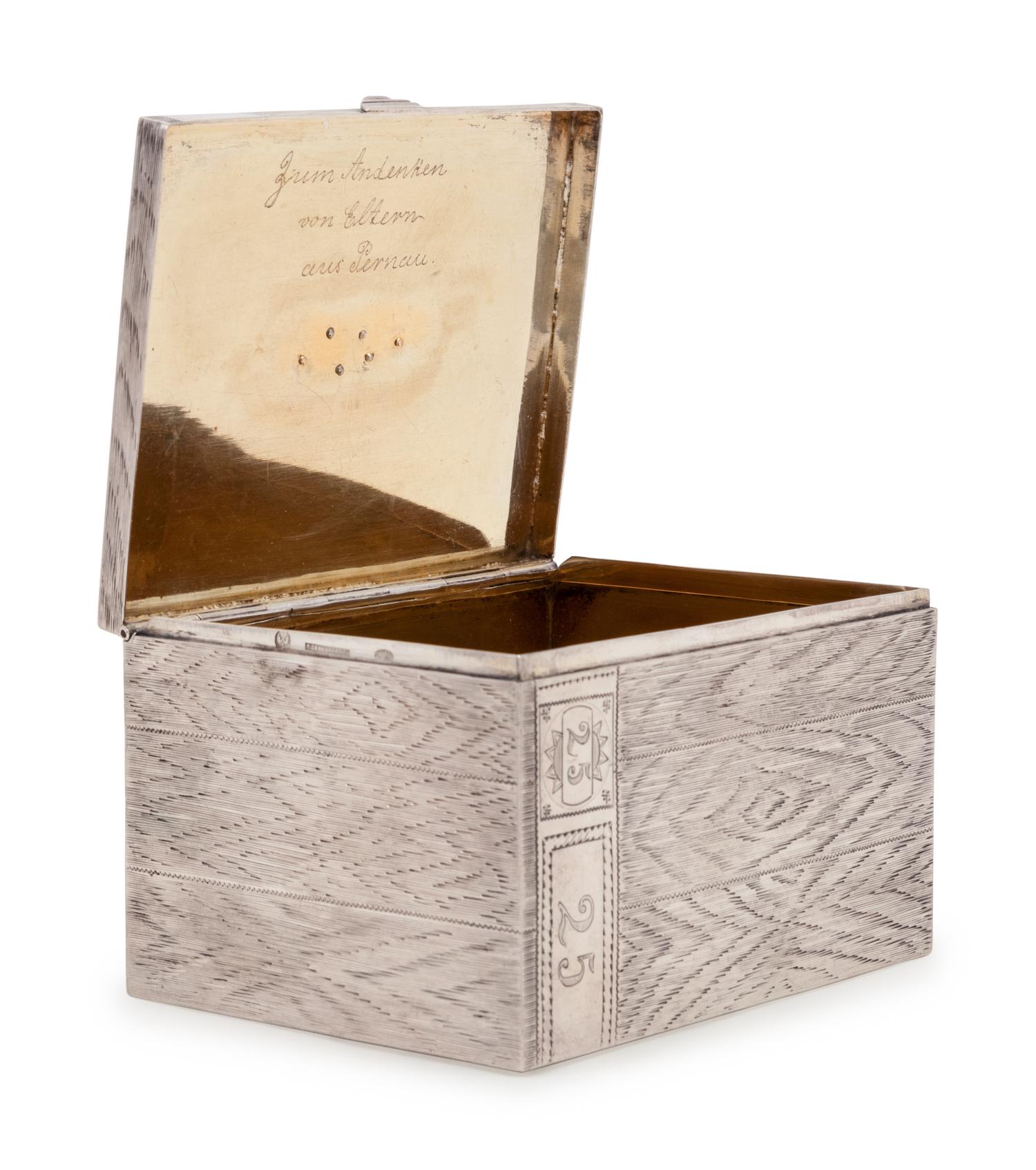 A Russian Trompe l'Oeil Silver Table-Top Cigarette Box