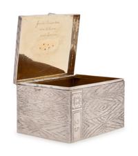 A Russian Trompe l'Oeil Silver Table-Top Cigarette Box