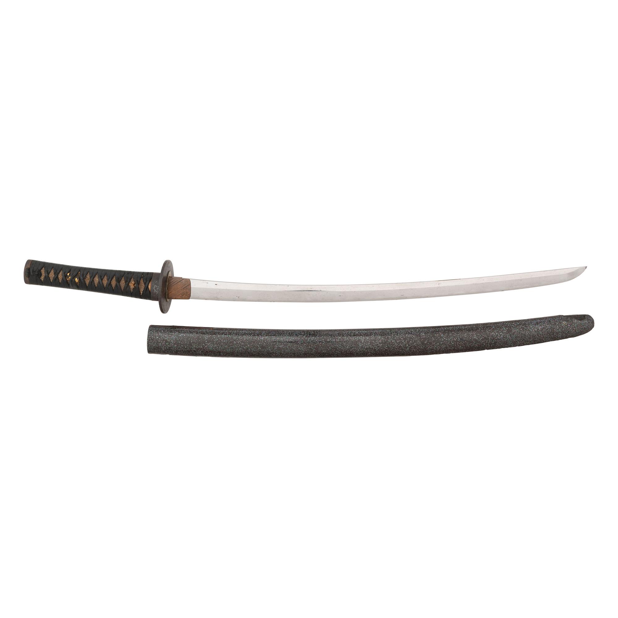 Edo-Period Japanese Wakizashi Signed "Omi No Kami Hisamichi" with Imperial Chrysanthemum