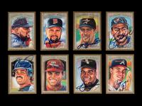 A Group of Eight 1997 Donruss Diamond Kings Signed Autograph Baseball Cards,