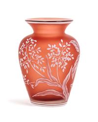 Stevens & Williams, LATE 19TH CENTURY, a cameo glass vase, of ovoid form with flared mouth having foliate decoration