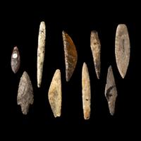 Nine Neolithic Flint Daggers, Spear Points, Sickles and Arrow Heads