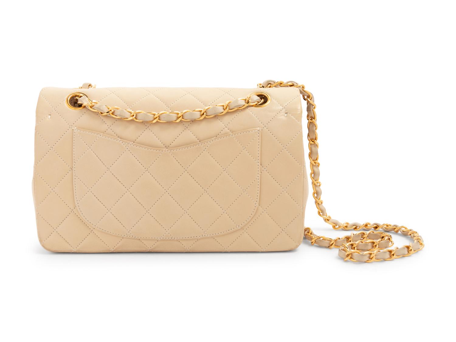 Chanel Taupe Double Flap Bag with Mademoiselle Chain, 1996-97