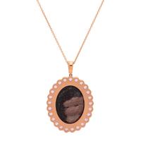 MOTHER-OF-PEARL, PINK SAPPHIRE AND DIAMOND PENDANT/NECKLACE