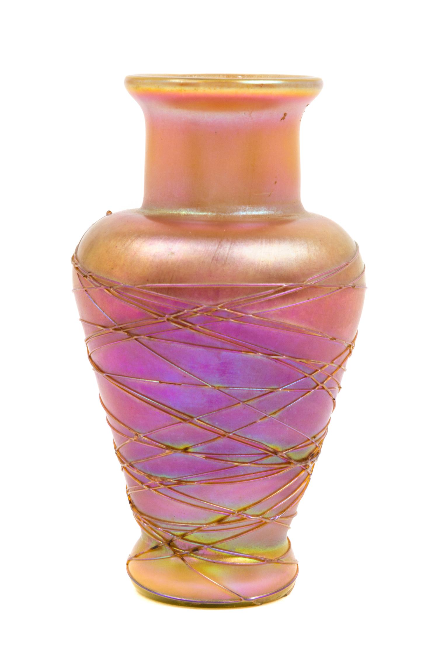 An American Studio Glass Vase, Lundberg Height 3 5/8 height.