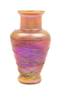An American Studio Glass Vase, Lundberg Height 3 5/8 height.