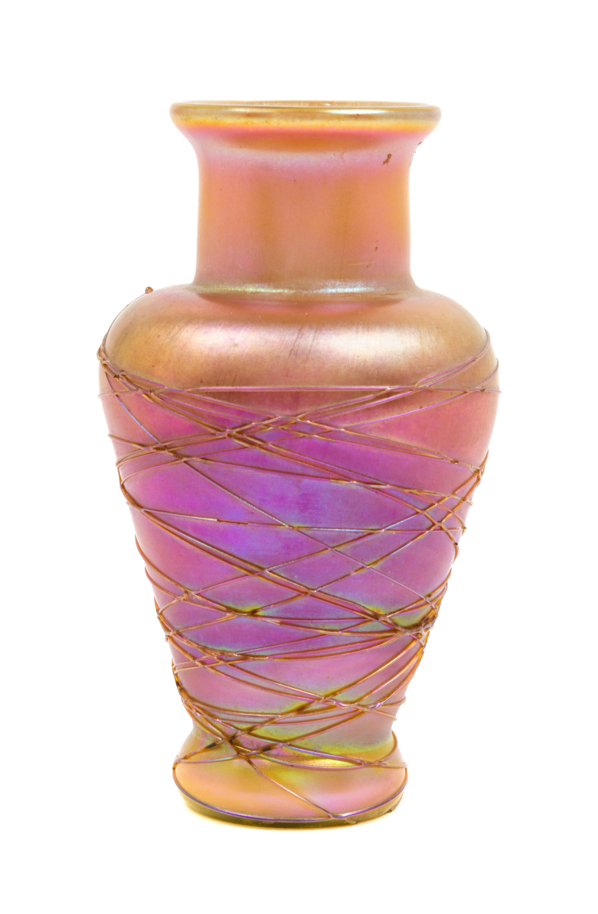 An American Studio Glass Vase, Lundberg Height 3 5/8 height.