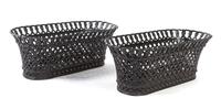 A Pair of Victorian Cast Iron Jardinieres Height 15 1/4 x width 33 3/4 x depth 12 inches.