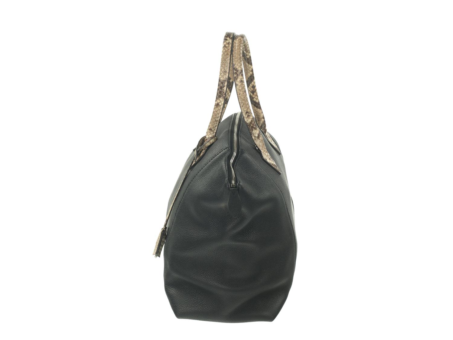 Louis Vuitton Lockit MM Bag with Python Trim