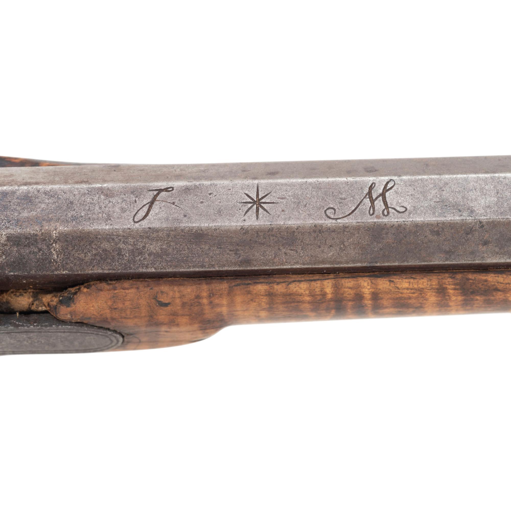 Silver Mounted Full Stock Kentucky Long Rifle Signed "W*L" (William Laudenslager of Snyder County, PA)