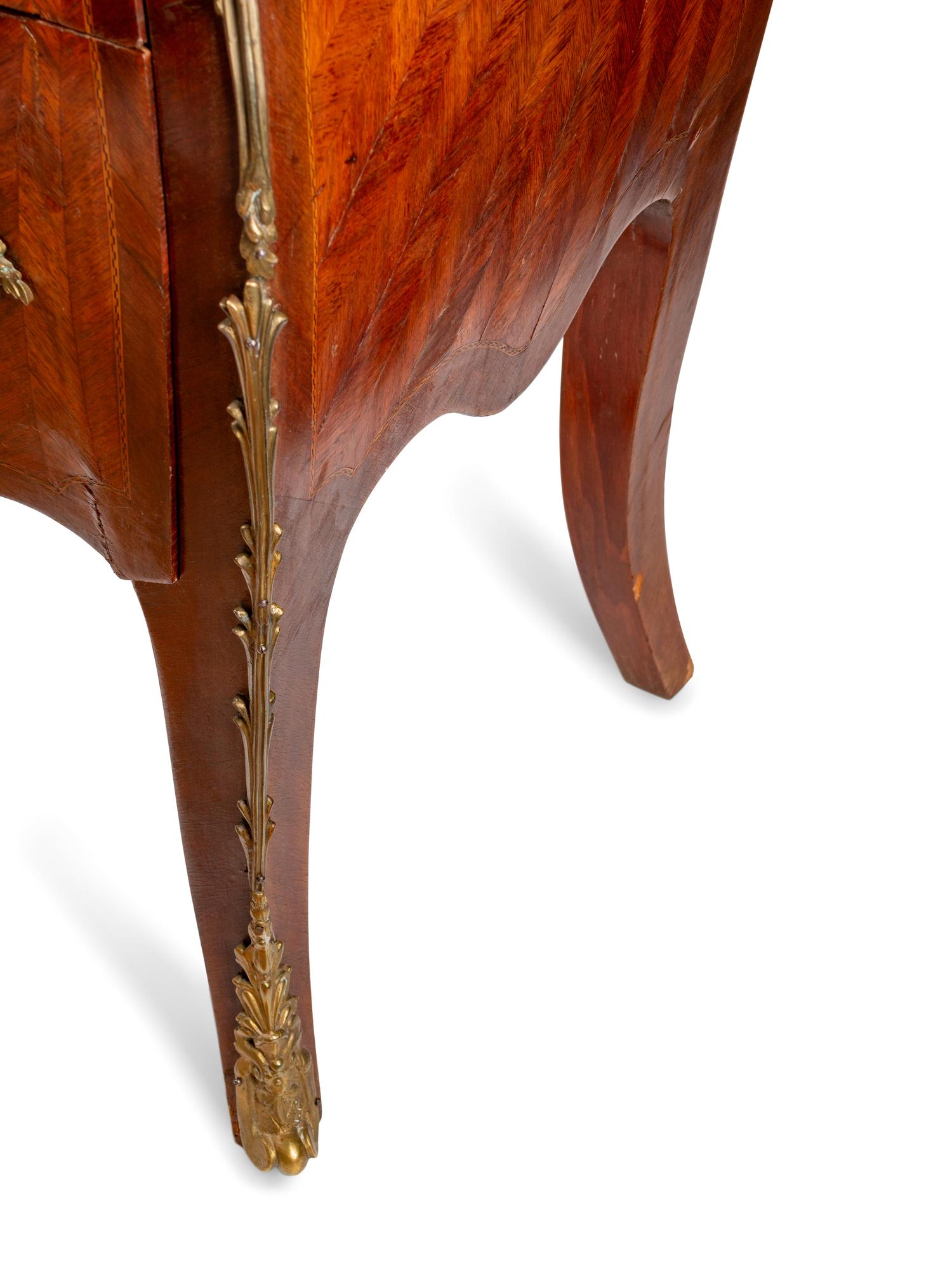 A Louis XV Style Gilt-Bronze-Mounted Marquetry Commode