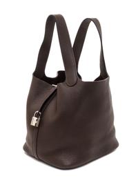 An Hermes Cafe Taurillon Clemence Picotin Lock MM Handbag, 9" x 8.5" x 7".