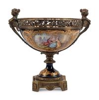 A Gilt Bronze Mounted Sèvres Style Porcelain Center Bowl