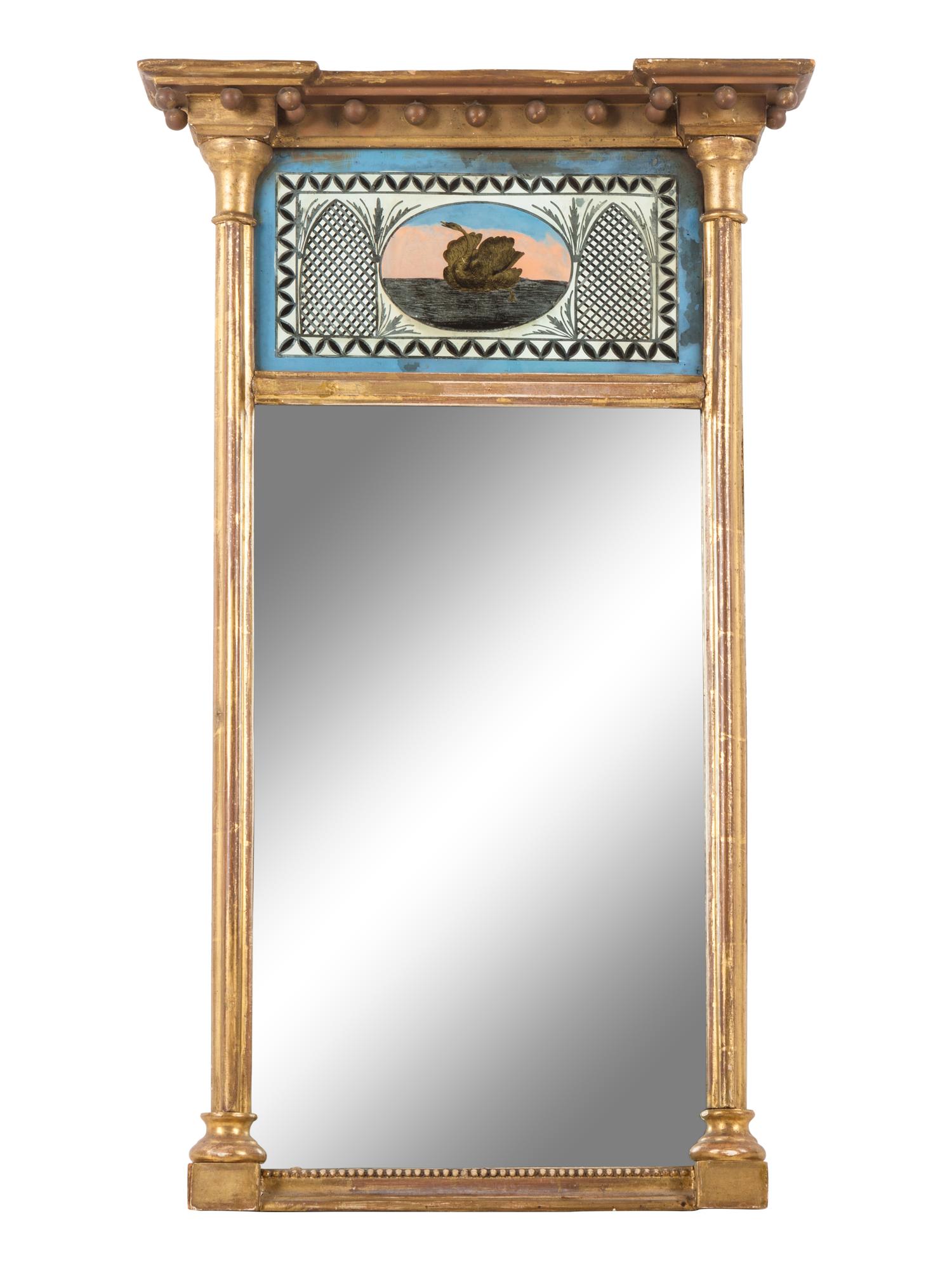 A Classical Giltwood and Eglomise Mirror
