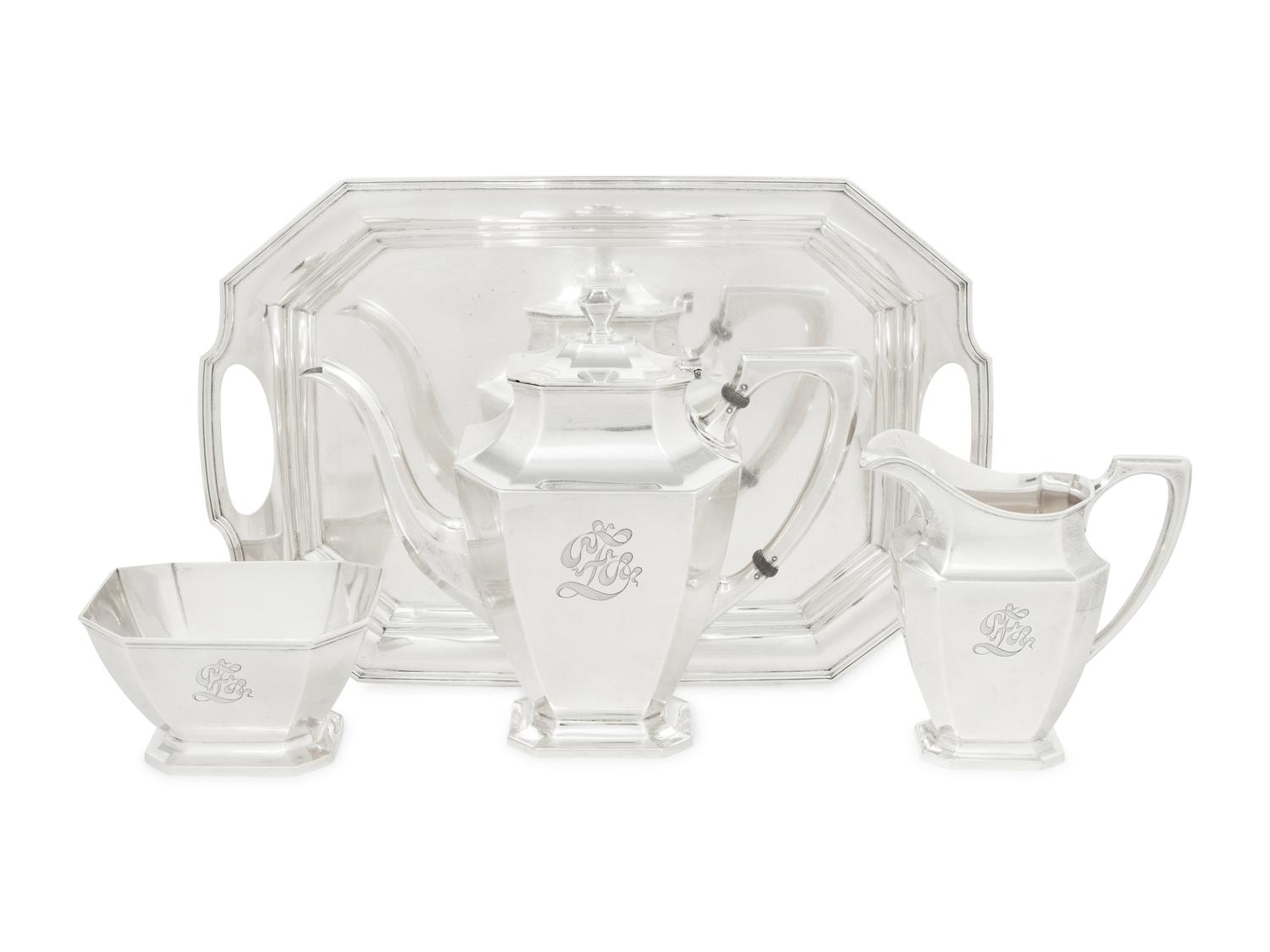 An American Silver Three-Piece Tea Service