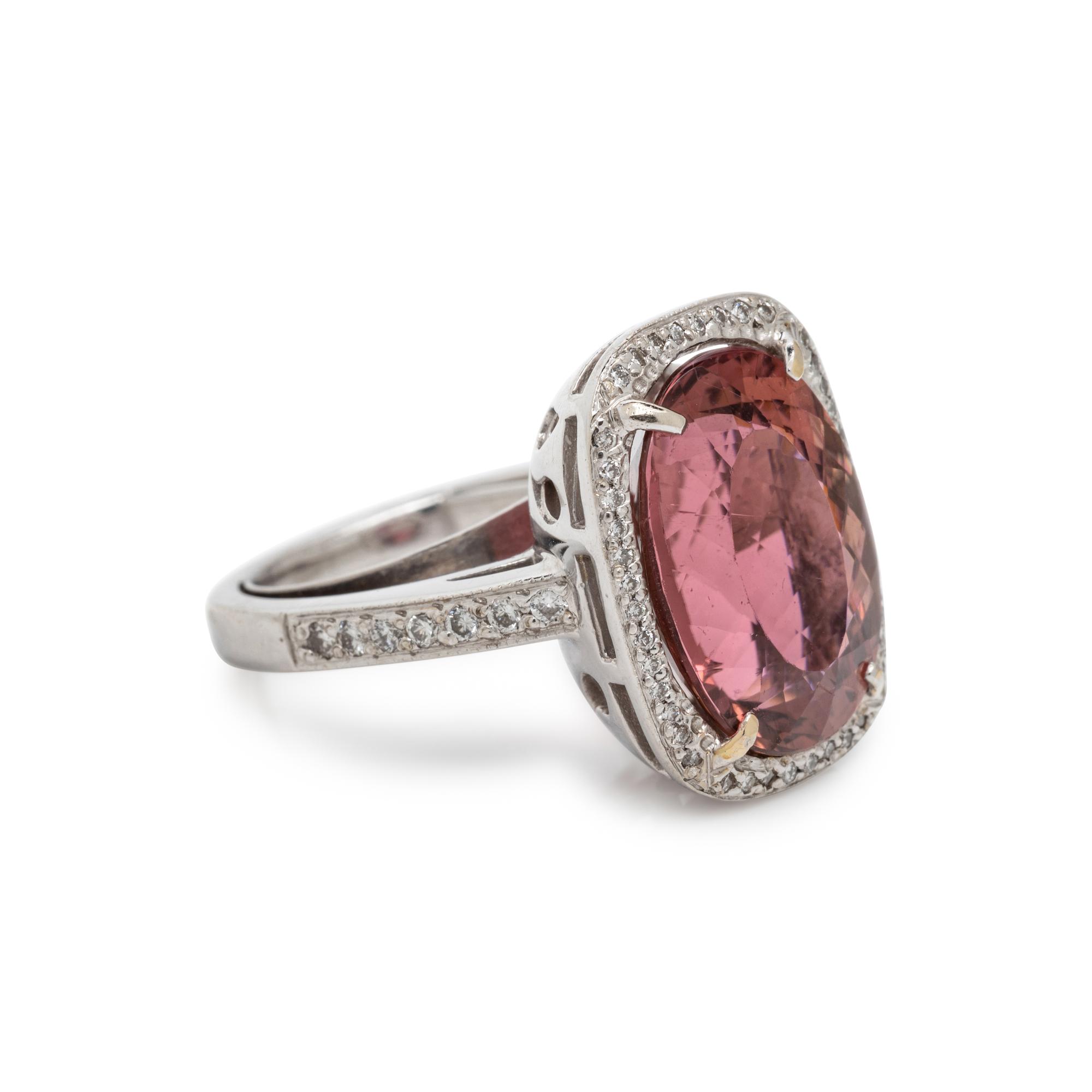 PINK TOURMALINE AND DIAMOND RING