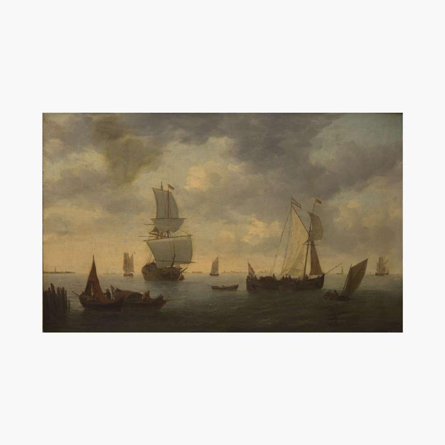 School of Willem van de Velde the Younger (Dutch, 1633–1707) Harbor Scene