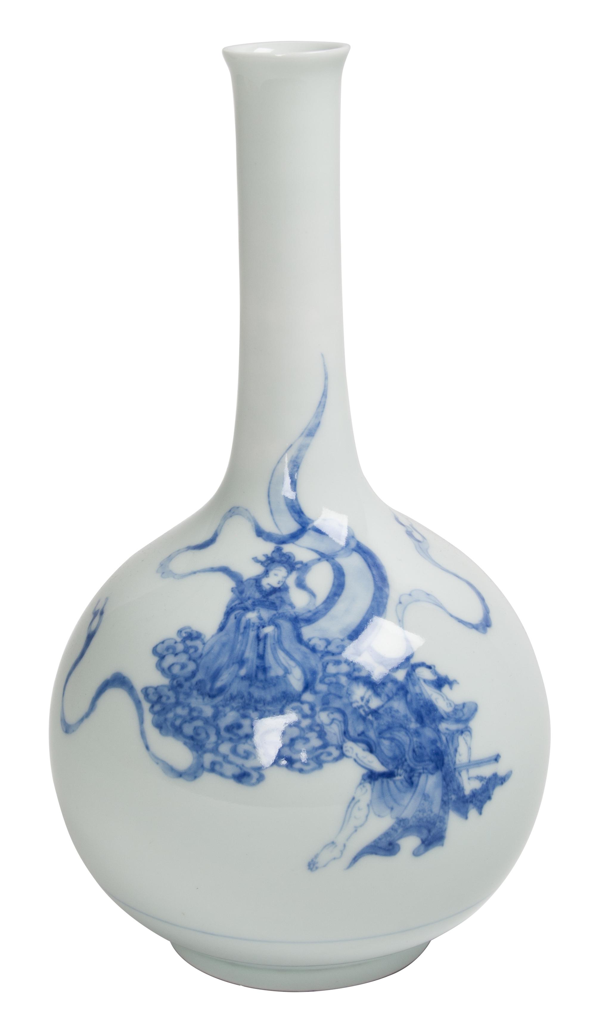 A Chinese White Porcelain Guanyin Vase Height 11 1/2 inches. — MID 20TH CENTURY