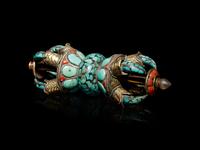 A Tibetan Turquoise and Coral Vajra