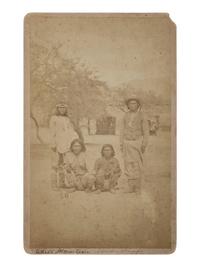 [NATIVE AMERICANS]. Boudoir card of White Mountain Apaches. [Arizona], n.d.