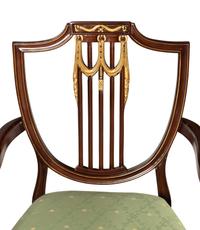 A Councill Craftsmen George III Style Parcel Gilt Walnut Armchair