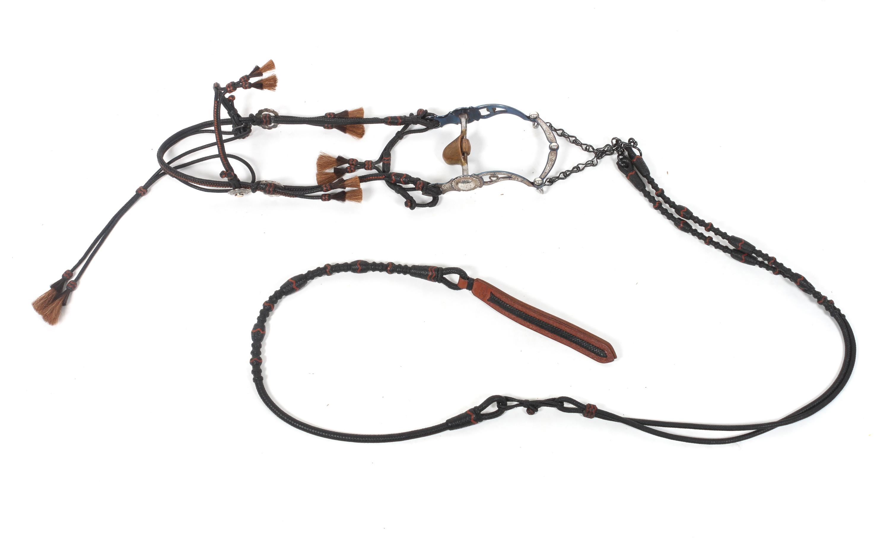 A Black and Tan Kangaroo Hide Bridle