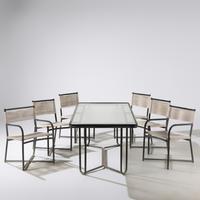 Walter Lamb (American, 1900–1989) — Dining Set, Table and Six Chairs