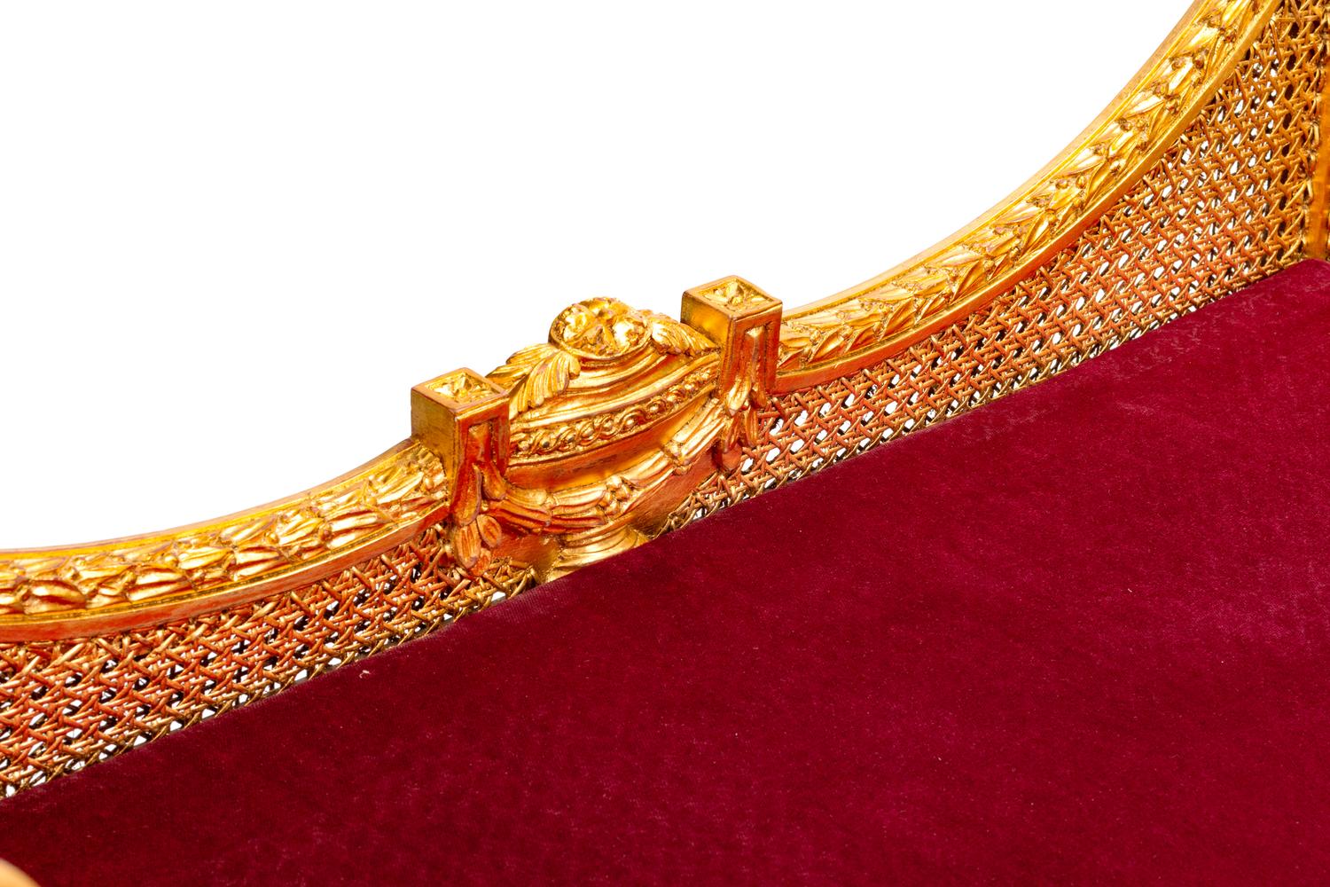 A Pair of Louis XVI Style Giltwood Benches