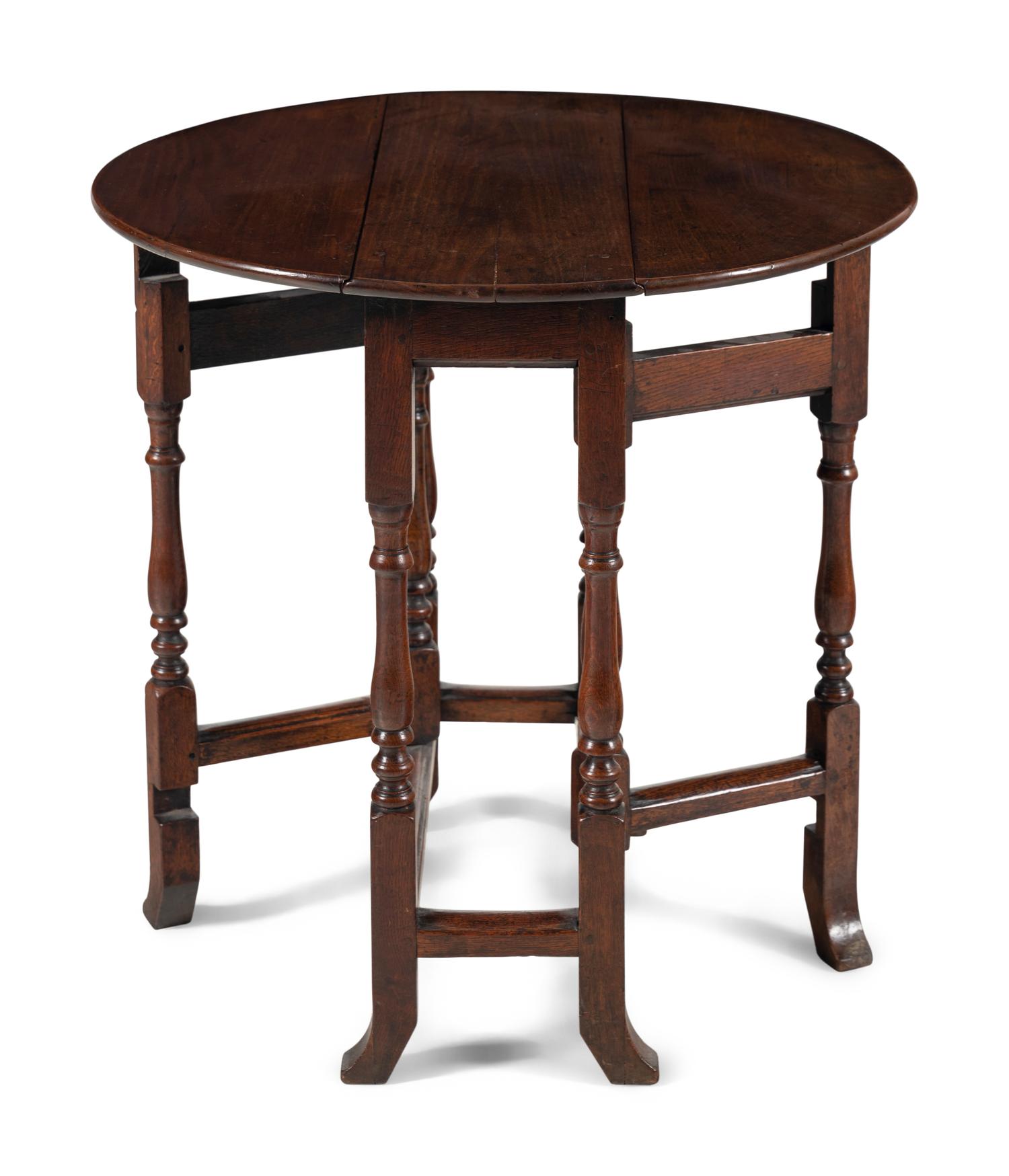 A William and Mary Walnut Drop-Leaf Table