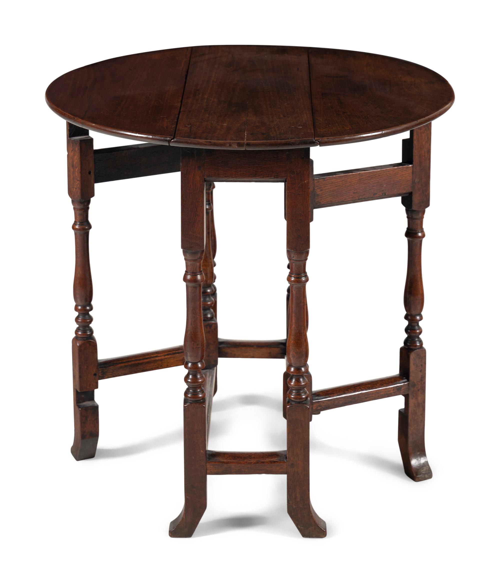 A William and Mary Walnut Drop-Leaf Table