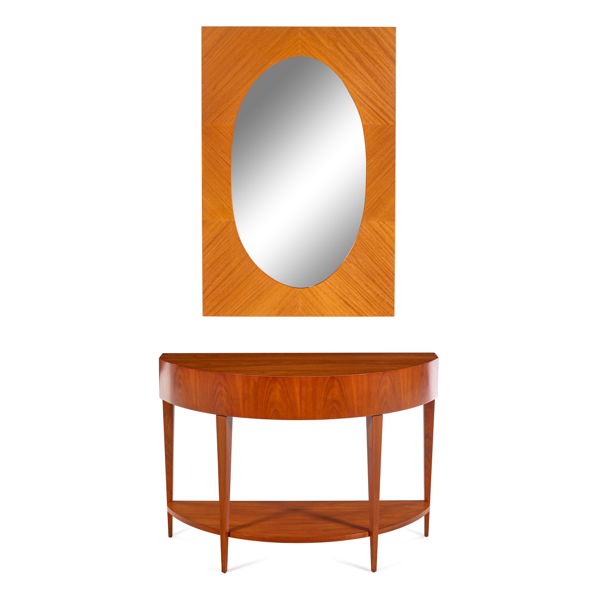 An Art Deco Style Console Table and Mirror