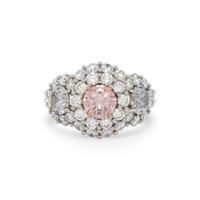 FANCY ORANGY PINK DIAMOND, GRAY DIAMOND, AND DIAMOND RING