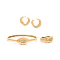 MOVADO, YELLOW GOLD AND DIAMOND SET