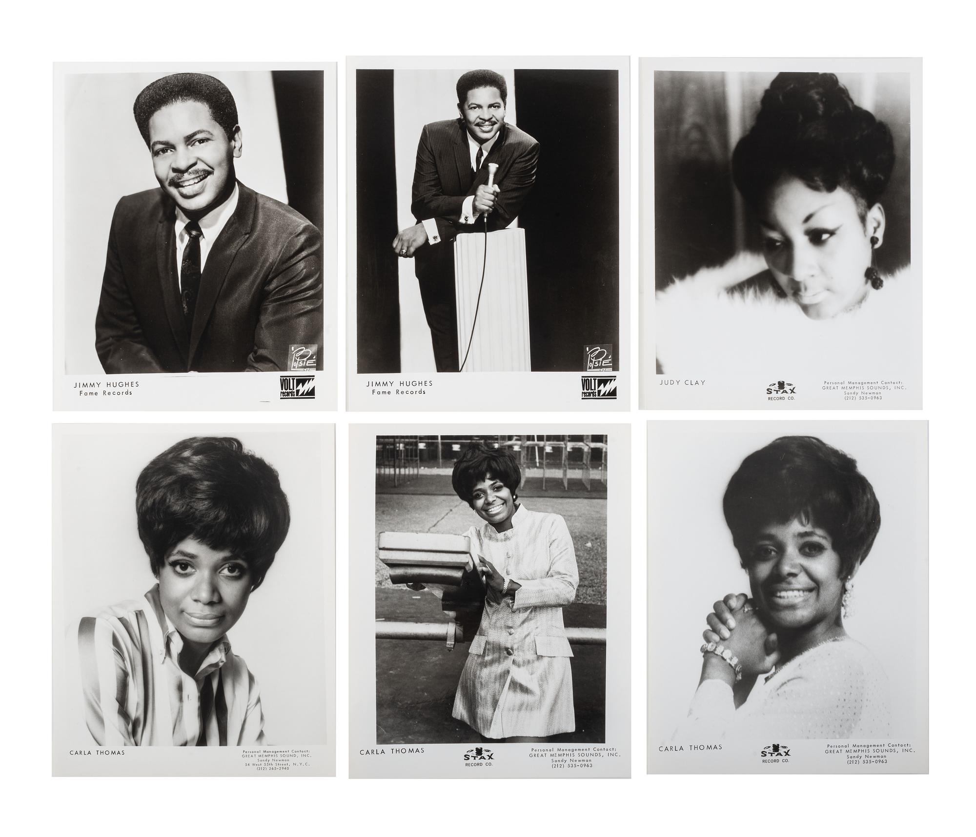 [MUSIC]. Archive of 48 promotional photographs from Stax Records, Memphis, TN, incl. images of Otis Redding, Carla Thomas, Sam and Dave, Johnnie Taylor, and Isaac Hayes. Ca 1968-1969.