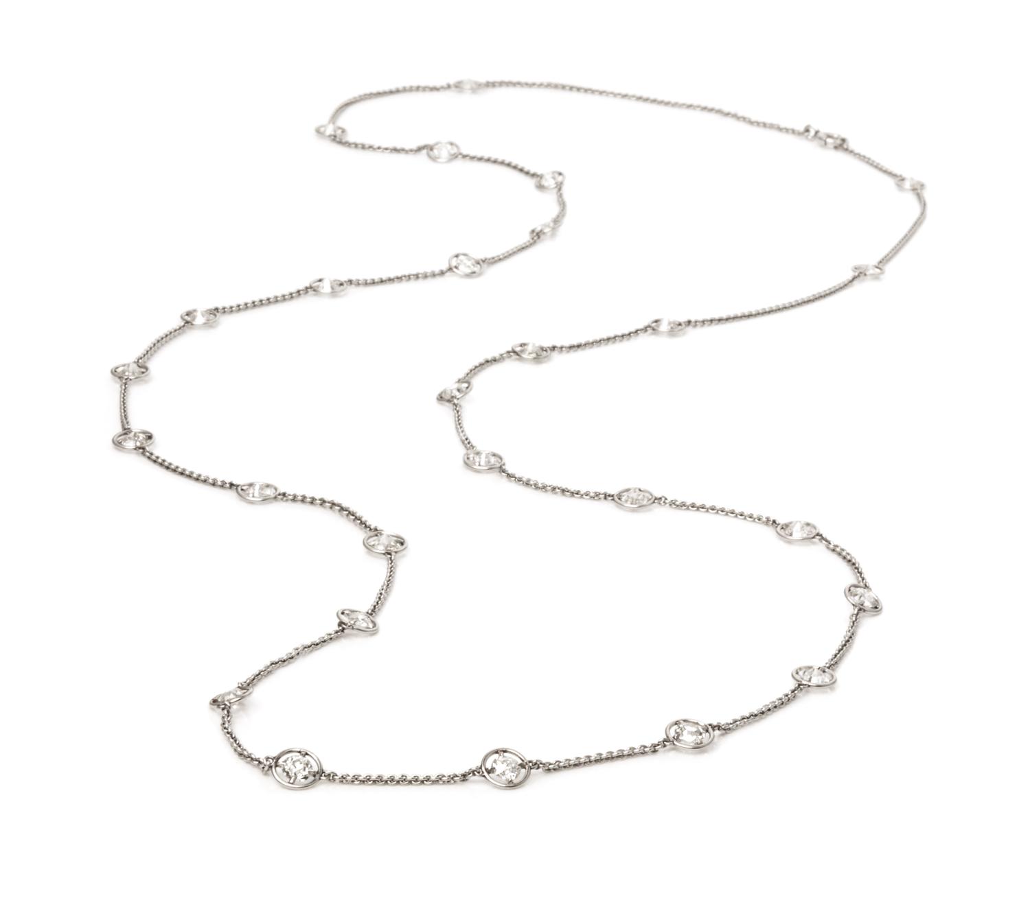 An Art Deco Platinum and Diamond Longchain, 11.50 dwts.