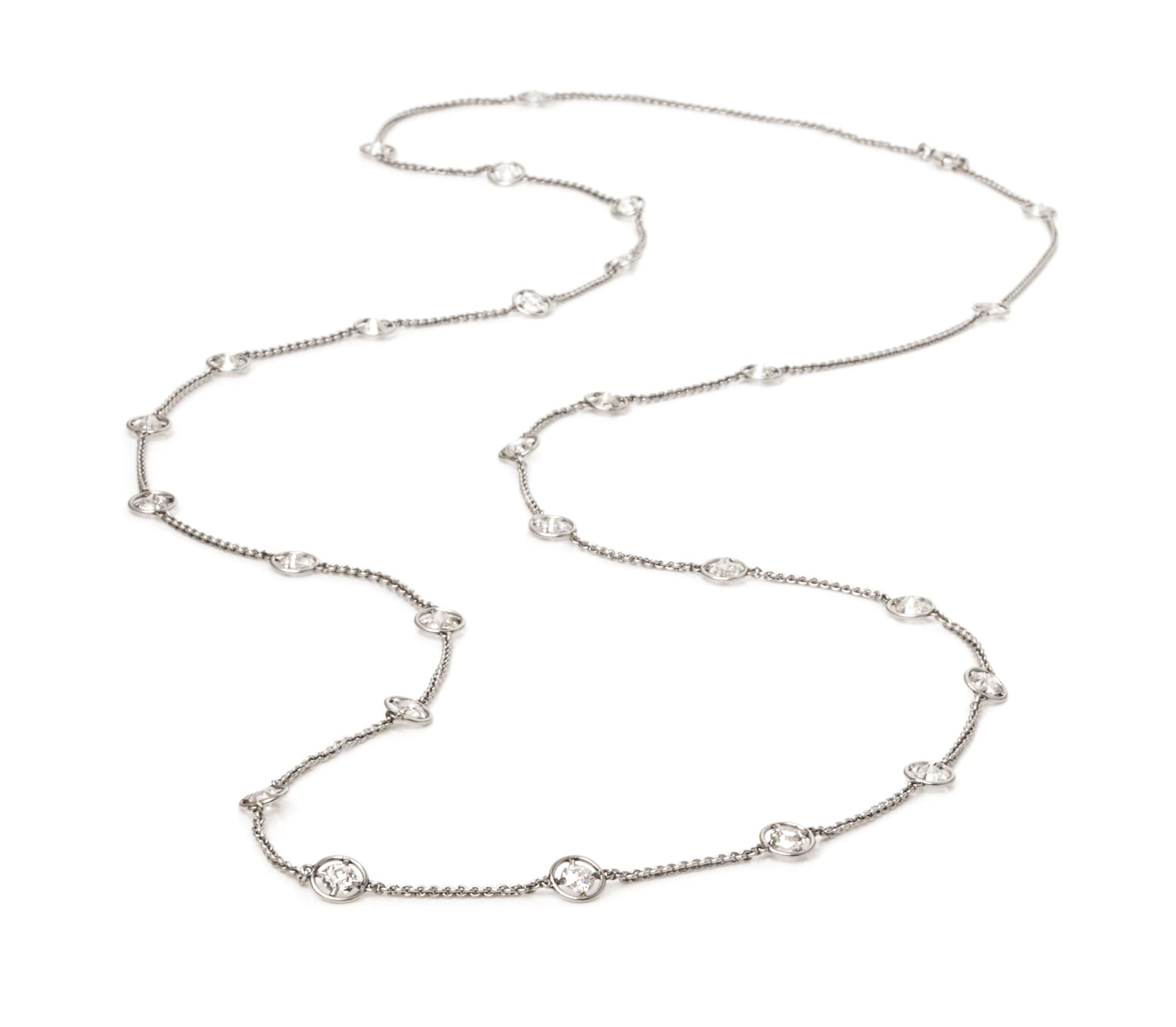 An Art Deco Platinum and Diamond Longchain, 11.50 dwts.