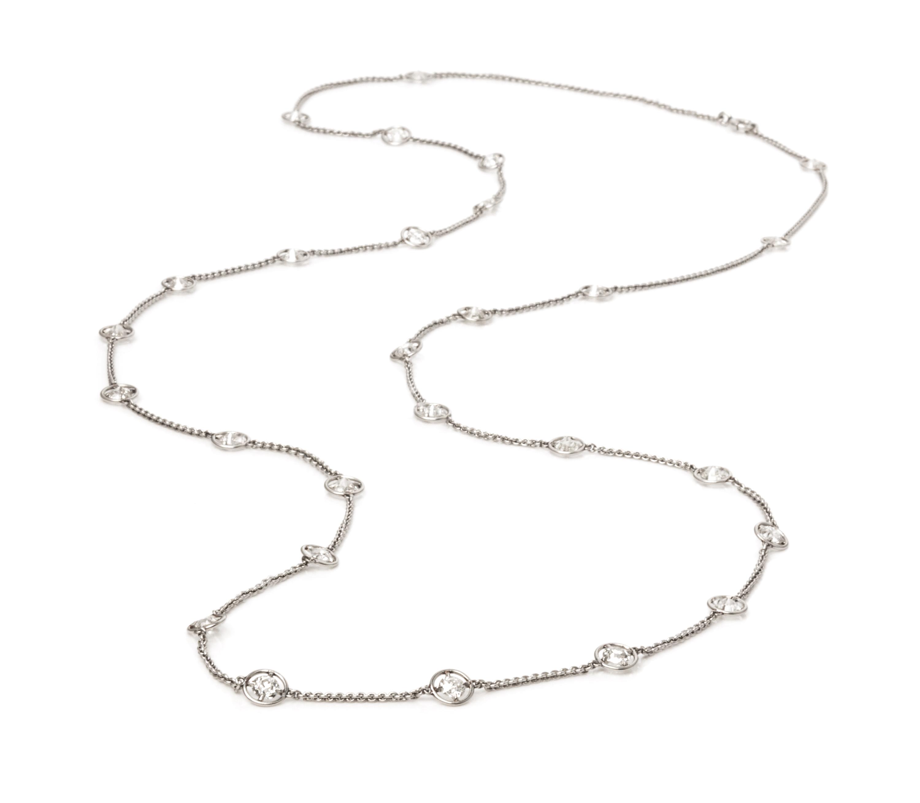 An Art Deco Platinum and Diamond Longchain, 11.50 dwts.