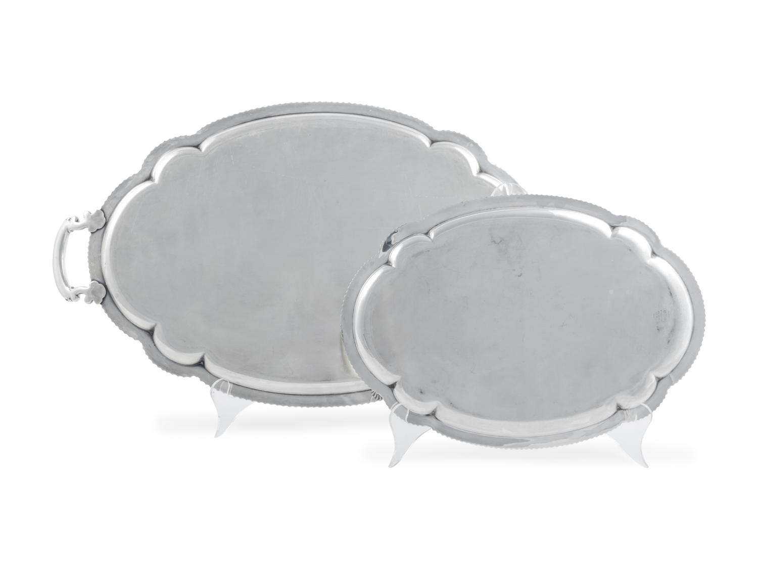 Two American Silver Trays