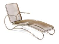 An Iron Mesh Chaise Lounge Length 60 1/2 x width 22 inches.