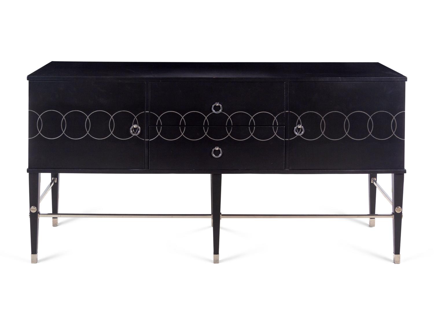 A Theodore Alexander Leather-Veneered Credenza